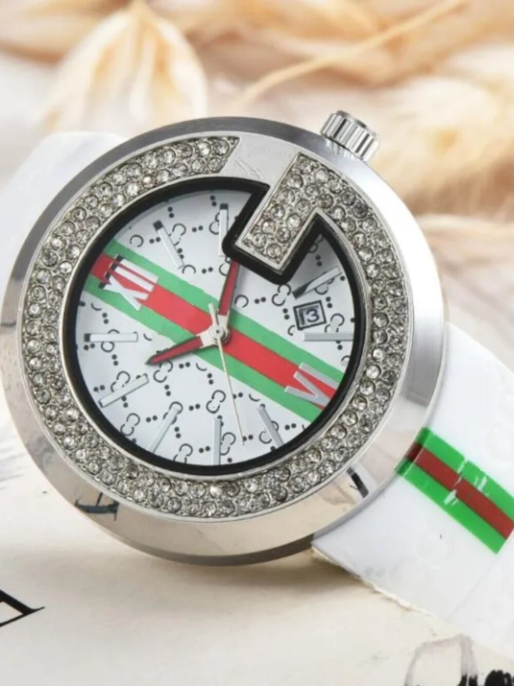 Newest Hot Sell Fashion Ladies Quartz Watch Double row drill crystal